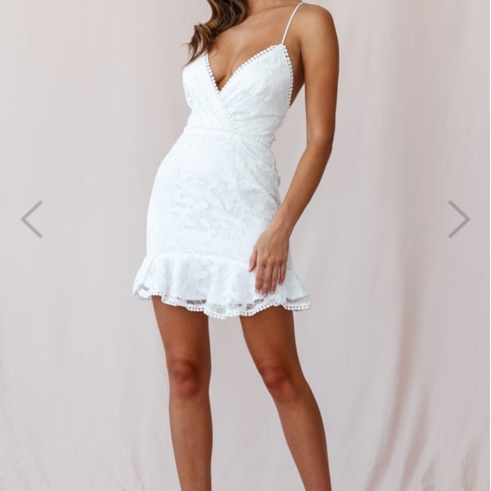 Backless White Lace Dress